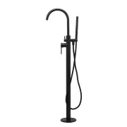 Symphony Floor Standing Bath Spout - Mixer and Hand Shower - Matte Black
