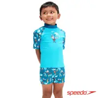 在飛比找momo購物網優惠-【SPEEDO】幼童 兩件式短袖泳裝(藍/綠/鯨魚)