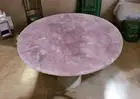 30" Round Rose Quartz Gemston Coffee Table Handmade Crystal Healing Stone Decors