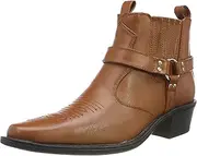 [US Brass] Cuban Heel Stirrup Western Cow Boots