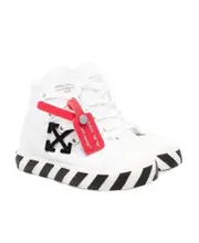 Safety tag-detail lace-up sneakers 24,25,26 White