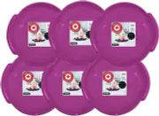 Superio Round Snow Saucer Sled 6 Pack Fuchsia Pink 24" Disc for Kids and Adults