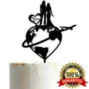 Around the World Lesbian Cake Topper Same Sex Mrs&Mrs Brides Travel Airplane