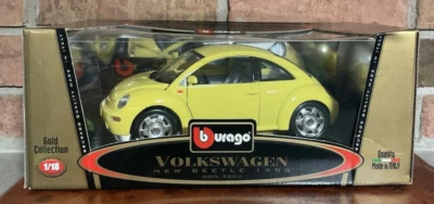 Burago Collection 1998 Volkswagen New Beetle Yellow 1:18 Scale Die-cast 3302