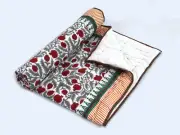 Cotton Baby Quilt perfect for Nursery Addition & Baby Shower Gift Block Print