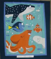 Patchwork Quilting Sewing Fabric Finding Dory Nemo Panel 90x110cm Material