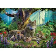 1000pc Ravensburger Wolves in the Forest Themed Jigsaw Piece Puzzle Set