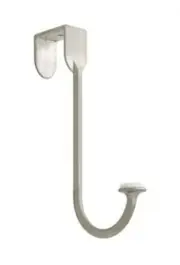 Liberty 125562 White Ceramic & Satin Nickel Over The Door Coat Hat Robe Hook