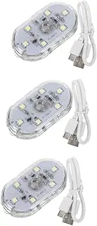 CHILDWEET 3pcs Led Car Interior Lights Touch Sensor Rechargeable Car Decoration Easy to Use Long-Lasting
