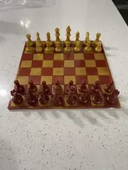 Custom Hand Made KC Chiefs Themed Chess/Checkers Set - All Pieces Included.