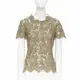 [二手] STELLA MCCARTNEY khaki green floral lace short sleeve t-shirt top XS