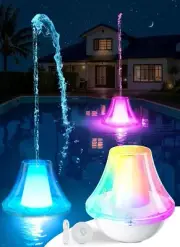Bubbling Pool Fountain with Lights,Rechargeable Floating Pool Fountains with ...