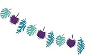 Bunting Flags 3 Meters Hawaiian Tropical Leaves Bunting Summer Beach Party Indoor Outdoor Sign Garland Photo Props Home Decor Bunting (Size : Blue)