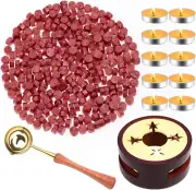 Red Wax for Letters Stamp Seals, Paxcoo 312pcs Stamp Wax Kit with Red Wax Seal B