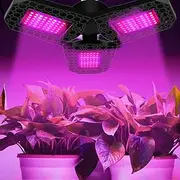 Topyond LED Grow Light, Red and Blue Spectrum Plant Light, Foldable, Triple Leaf Trellis, Nursery Grow Lights for Plant Growing (144 Beads)