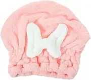 FRCOLOR Dry Hair Cap for Women Super Absorbent Hair Towel Wrap Quick Drying Bath Turban with Bow Knot for Shower and Hair Care Present for Friends