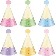 Tevxj 24PCS Ice Cream Party Hats for Happy Birthday Supplies Ice Cream Themed Party Cone Hats Colorful Paper Decorations for Kids and Adults Birthday Baby Shower Bridal Shower Favor 9inch*5.7inch