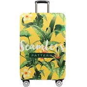 TRAVEL KIN Thickened Luggage Cover ，Washable L(25"-28"luggage) Banana Leaf
