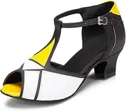 [Minishion] L199 Women's T-strap Synthetic Latin Salsa Ballroom Dance Shoes
