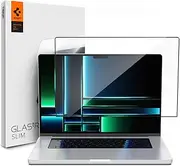 SPIGEN Glas.tR Slim for MacBook Pro 14 inch Screen Protector 2024 2023 2021 M4 M3 M2 M1, Full Screen Coverage Crystal Clarity Oleophobic Coating 9H Hardness Premium Tempered Glass [1-Pack] - Clear