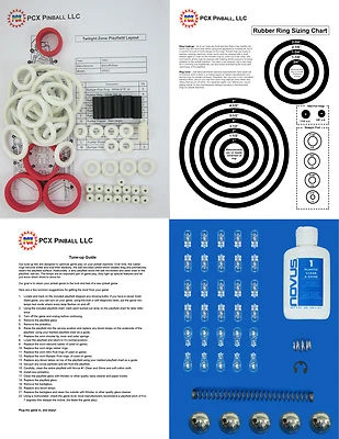 1993 Bally/Midway Twilight Zone Pinball Tune-up Kit - Includes Rubber Ring Kit
