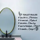 Home Decor Bathroom Wall Art Quotation Decals Toilet Rules Mural Wall Stickers