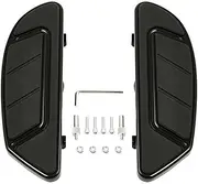 Motorcycle Driver Passenger Floorboard Compatible with Harley Touring Softail Trike CVO Road King Street Glide FLHTK FLHX FLTR 93-UP Airflow(Front Black)