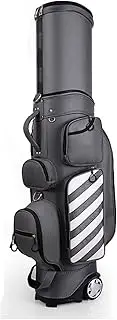 Golf Bag, Lightweight Golf Bag with Wheels & Dust Cover, Waterproof Nylon Fabric, Convenient & Accessible