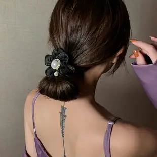 塔蘭超甜少女花朵發圈韓國時尚高彈皮筋扎頭繩小眾網紅仿珍珠發飾