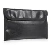 Fireproof Waterproof Document Bag Zipper Closure Safe Storage for Money Cards