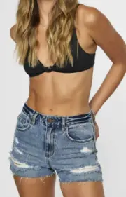 O'NEILL WOMEN ANGUS DENIM SHORTS COLOR DRIFTER Size 26 New With Tags. MSRP $59