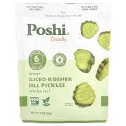 Snacks, Premium Sliced Kosher Dill Pickles With Sea Salt, 2 oz (56 g)