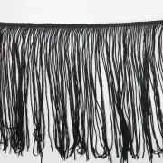 Perial Co Gray Black Chainette Fringe Trim Custom Dyed 9 inches inches Wide