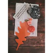 Autumn Acorn Oak Leaf Charm Dangle Bookmark, B10