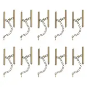 10Sets Slide on End Clasps, 40mm Tube Slider Crimp Cord Ends, Bronze Tone