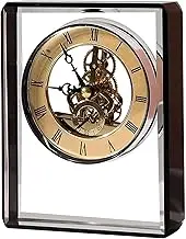 Modern Light Luxury Table Clock, Silent Mechanical Gear Alarm Shelf Clocks, Crystal Tabletop Clock for Home Office Decor