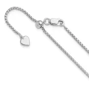 22 Inch Sterling Silver Adjustable 1.5mm Round Box Chain
