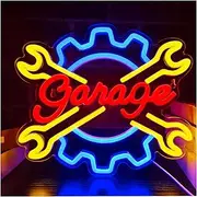 Sign Lamp Garage Neon Sign Wrench Shaped LED Light USB Powered For Car Tool Room Workshop Gaming Room Party Decor 30cm×25.5cm