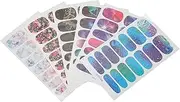 6 Sheets Nail Art Stickers, DIY Nail Sticker, Self Adhesive Nail Art Stickers Decal Art Set Vintage Full Wrap Water Transfer Nail Decals for Women Kids Girls