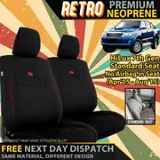 Toyota Hilux 7th Gen Retro Premium Neoprene (Standard Seat) 2x Front Seat Covers (In Stock)