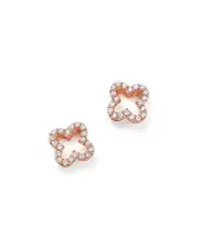 Diamond Clover Stud Earrings in 14K Rose Gold, .20 ct. t. w.