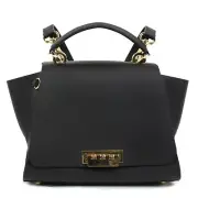 ZAC POSEN LADIES EARTHA ICONIC CONVERTIBLE BACKPACK SHOULDER BAG BLACK LEATHER