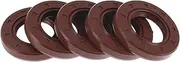 X AUTOHAUX Universal Oil Seal TC Double Lip W Steel Spring Seal Ring Rotary Shaft Seal 25x43x7mm High Pressure FKM Rubber Brown 5 Pcs