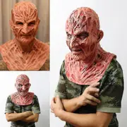 Freddy Krueger Latex Mask Carnival Halloween Realistic Adult Party Scary Cosplay Prop_FIP9