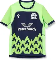 [Macron] Unisex Kids Scotland Rugby 2021/22 Junior Neon Green 'Mountains' Training Shirt Scotland Rugby 2021/22 Junior neon Green 'Mountains' Training Shirt