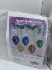Sunrise Craft & Hobby Sequin Christmas Ornament Holiday Kit SET OF 5 BULBS YR