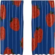 Blackout Curtains for Bedroom, Hand Drawn Cartoon Strawberries Thermal Insulated Room Darkening Curtains for Children Boys Room Kids Room, Set of 2 Panels(55" W x 84" L)