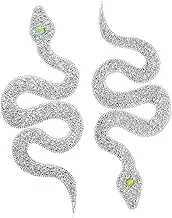 SEWACC 2pcs Rhinestone Snake Shaped Hot Fix Patches for DIY Glitter Appliques for Clothing Bags and Accessories Durable Easy to Apply Stylish Enhancement for Any Occasion