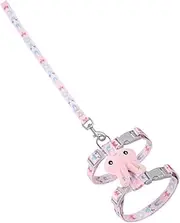 Generic 1Set Shaped Cat Leash Adjustable Harness for Kittens and Cats Comfortable Walking Pulling Rope for Outdoor Activities Ergonomic Design Easy to Wear and Remove