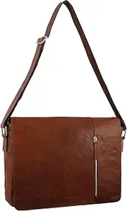 [Pierre Cardin] Unisex Rustic Leather Bag Computer Messenger Business Travel Bag